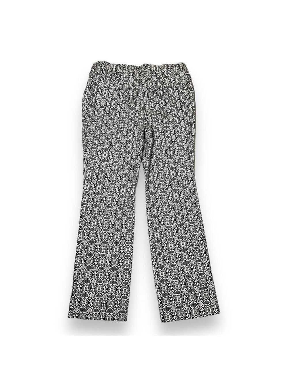 Chico’s Women’s Tile-Print Straight-Leg Pants Black/White Size 0.5R (6) - Picture 5 of 8